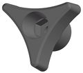 Innovative Components Snap Lock Three Prong Knob, M6 Thread Size, 1-3/4" Dia., Thru Tap GNH4-HEX3P4----