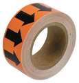 Brady Arrow Tape, Black/Orange, 1 In. W, 91414 91414