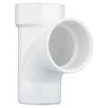 Zoro Select PVC Sanitary Street Tee, Spigot x Hub x Hub, 3 in Pipe Size 06114