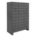 Durham Mfg Prime Cold Rolled Steel Enclosed Bin Shelving, 34 in W x 48 in H x 17 3/4 in D, 10 Shelves, Gray 028-95