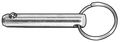 Zoro Select Ring Pin, Detent, 3/16 in Pin Dia, 13/16 in Shank Lg, Steel, Zinc Plated Finish, 10 PK 30-01