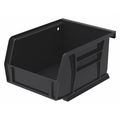 Akro-Mils 10 lb Hang & Stack Storage Bin, Plastic, 4 1/8 in W, 3 in H, 5 3/8 in L, Black 30210BLACK