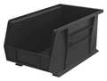 Akro-Mils 60 lb Hang & Stack Storage Bin, Plastic, 8 1/4 in W, 7 in H, 14 3/4 in L, Black 30240BLACK