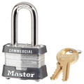 Master Lock Padlock, Keyed Alike, Long Shackle, Rectangular Steel Body, Steel Shackle, 5/8 in W 3KALF