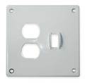 Hubbell Security Series, Number of Gangs: 2-Gang Steel, Zinc Plated, Powder Finish, White SWP18