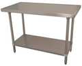 Advance Tabco Work Table, Stainless Steel, 72 in W, 35 1/2 in Height, 525 lb, Straight VSS - 306-GR