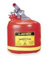 Justrite 2 1/2 gal Red Polyethylene Type I Safety Can Flammables 14261