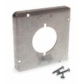 Raco Electrical Box Cover, Square, 2 Gang, Square, Galvanized Steel, Single Receptacle 878