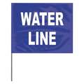 Presco Marking Flag, Blue, Water Line, PVC, PK100 4521BW62-200