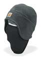 Carhartt Men's 2-in-1 Hat, Pull-down Face Mask, Polyester, Spandex, FastDry Technology, Charcoal, Universal A202-CHH  OFA