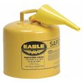 Eagle Mfg Type I Safety Can, 5 Gal Capacity, Galvanized Steel, For Diesel, Yellow, 12 1/2 in Outside Diameter UI50FSY