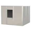 Porta-King 4-Wall Modular In-Plant Office, 8 ft H, 10 ft W, 10 ft D, Gray VK1STL 10'x10' 4-Wall