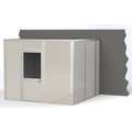Porta-King 3-Wall Modular In-Plant Office, 8 ft H, 10 ft W, 10 ft D, Gray VK1DW 10'x10' 3-Wall