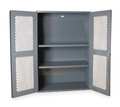 Durham Mfg 14 ga. ga. Steel Pegboard Storage Cabinet, 48 in W, 72 in H, Stationary EMDC-482472-PB-2S-95