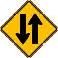 Lyle Two Way Traffic Traffic Sign, 24 in H, 24 in W, Aluminum, Diamond, No Text, W6-3-24HA W6-3-24HA
