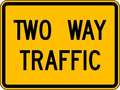 Lyle Two Way Traffic Traffic Sign, 18 in H, 24 in W, Aluminum, Horizontal Rectangle, English, W6-3P-24HA W6-3P-24HA