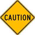 Lyle Caution Traffic Sign, 24 in H, 24 in W, Aluminum, Diamond, English, LW9-11B-24DA LW9-11B-24DA