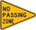 Lyle No Passing Zone Traffic Sign, 38 in Height, 48 in Width, Aluminum, Triangle, English W14-3-48HA