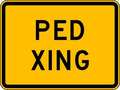 Lyle Ped Xing Traffic Sign, 18 in H, 24 in W, Aluminum, Horizontal Rectangle, English, W11A-2P-24HA W11A-2P-24HA