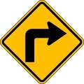 Lyle Right Turn Traffic Sign, 24 in H, 24 in W, Aluminum, Diamond, No Text, W1-1R-24HA W1-1R-24HA