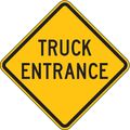 Lyle Truck Entrance Traffic Sign, 24 in H, 24 in W, Aluminum, Diamond, English, LW2-X12T-24HA LW2-X12T-24HA