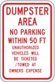 Lyle Dumpster No Parking Sign, 18" x 12, DL-019-12HA DL-019-12HA