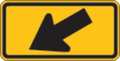 Lyle Left Downward Arrow Traffic Sign, 12 in Height, 24 in Width, Aluminum, Horizontal Rectangle W16-7PL-24HA