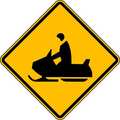 Lyle Snowmobile Crossing Traffic Sign, 24 in Height, 24 in Width, Aluminum, Diamond, No Text W11-6-24HA