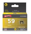 Arrow Fastener Insulated Cable Staples, T59, 0.024 x 0.048 in ga, 5/16 in Leg L, Steel, 300 PK 591189BL