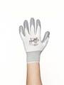 Mcr Safety Nitrile Coated Gloves, Palm Coverage, White/Gray, XS, PR 9674XS