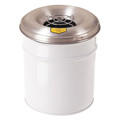 Justrite Cigarette Receptacle, 4-1/2 gal., White 26624W