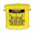 Justrite Countertop Oily Waste Can, 2 Gal., Yellow 09200Y