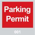 Brady Parking Permits, Windshield, Red, PK100 95200