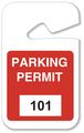 Brady Parking Permits, Rearview, 101-200, Wht/Red 96271