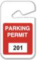 Brady Parking Permits, Rearview, 201-300, Wht/Red 96272