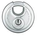 Abus Padlock, Keyed Different, Partially Hidden Shackle, Disc Stainless Steel Body, Steel Shackle 26/70 KD