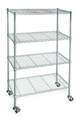 Zoro Select Wire Cart, 4 Shelf, Zinc, 36x18x67 In. 3TPC2