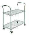 Zoro Select Wire Cart, 2 Shelf, 41x18x39 zinc, In. 3TPA7