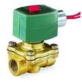 Redhat 120V AC Brass Solenoid Valve, Normally Open, 3/8 in Pipe Size 8210G033
