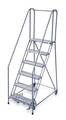 Cotterman 90 in H Steel Rolling Ladder, 6 Steps, 450 lb Load Capacity 1006R2630A6E10B4C1P6