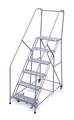 Cotterman 90 in H Steel Rolling Ladder, 6 Steps, 450 lb Load Capacity 1206R2630A6E12B4C1P6