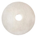 3M Buffing and Cleaning Pad, 20 In, 3 3/4 in Center Hole, White, 5 Pack 4100