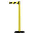 Tensabarrier Barrier Post with Belt, PVC, Yellow 875-35-STD-NO-D4X-C