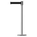 Tensabarrier Barrier Post with Belt, 7-1/2 ft. L, Black 890U-3P-3P-3P-STD-NO-B9X-C