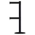 Tensabarrier Barrier Post with Belt, 7-1/2 ft. L, Black 889T2B-33-33-STD-NO-B9X-C