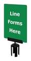 Tensabarrier Acrylic Sign, Green, Line Forms Here S17-P-28-7X11-V-HDSB-1701-33