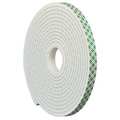 3M 3M 4004 Double Coated Foam Tape 0.5" x 5yd White, 1/4" thick 4004