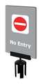 Tensabarrier Acrylic Sign, Gray, No Entry S14-P-36-7X11-V-HDSB-1701-33