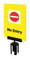 Tensabarrier Acrylic Sign, Yellow, No Entry S14-P-35-7X11-V-HDSB-1701-33