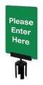 Tensabarrier Acrylic Sign, Green, Please Enter Here S01-P-28-7X11-V-HDSB-1701-33